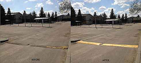 Image of repainted parking lot