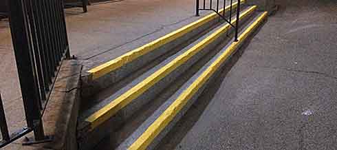 Safety stripes on steps